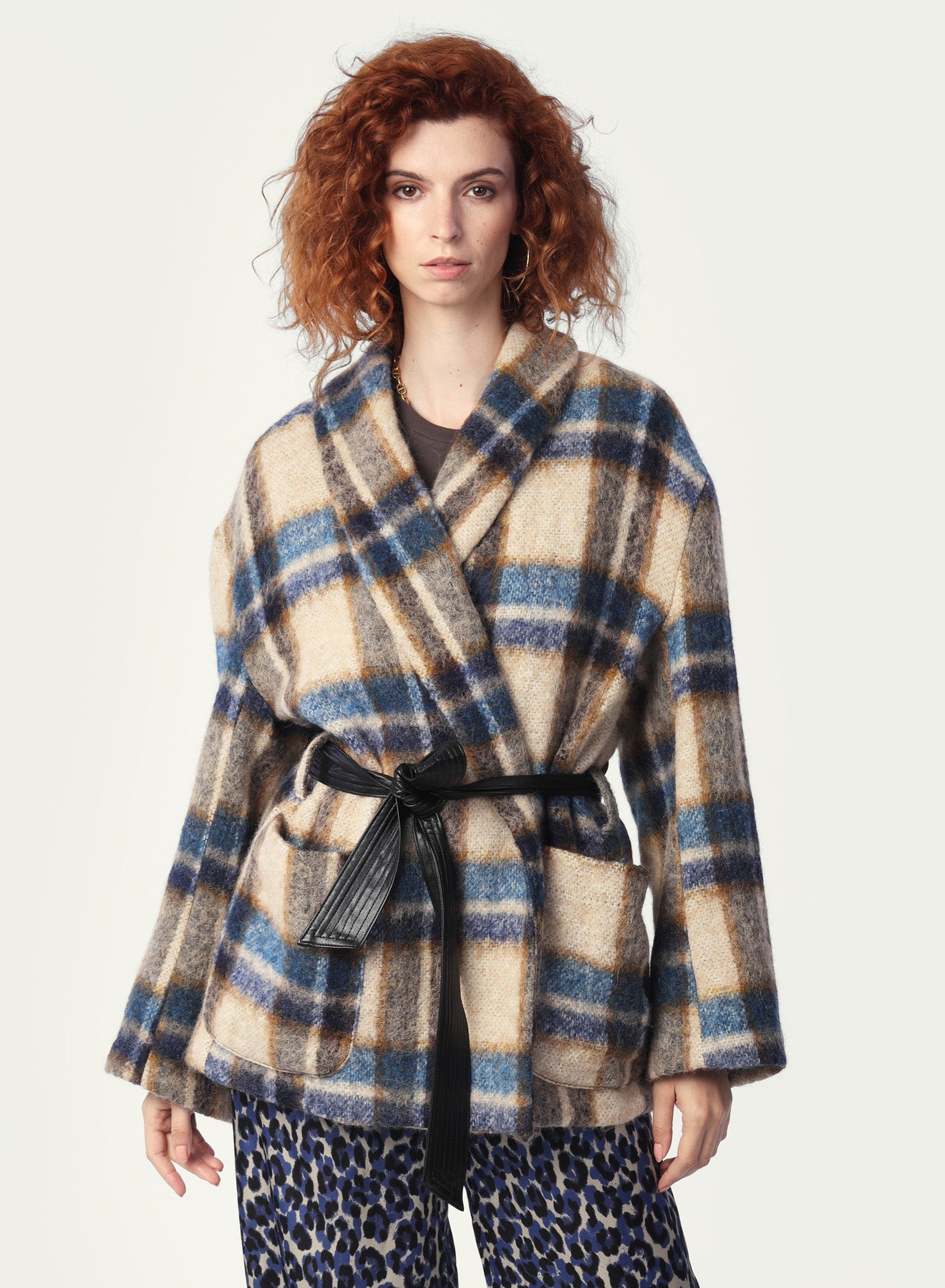 Veste à carreaux en laine de l'Ouest