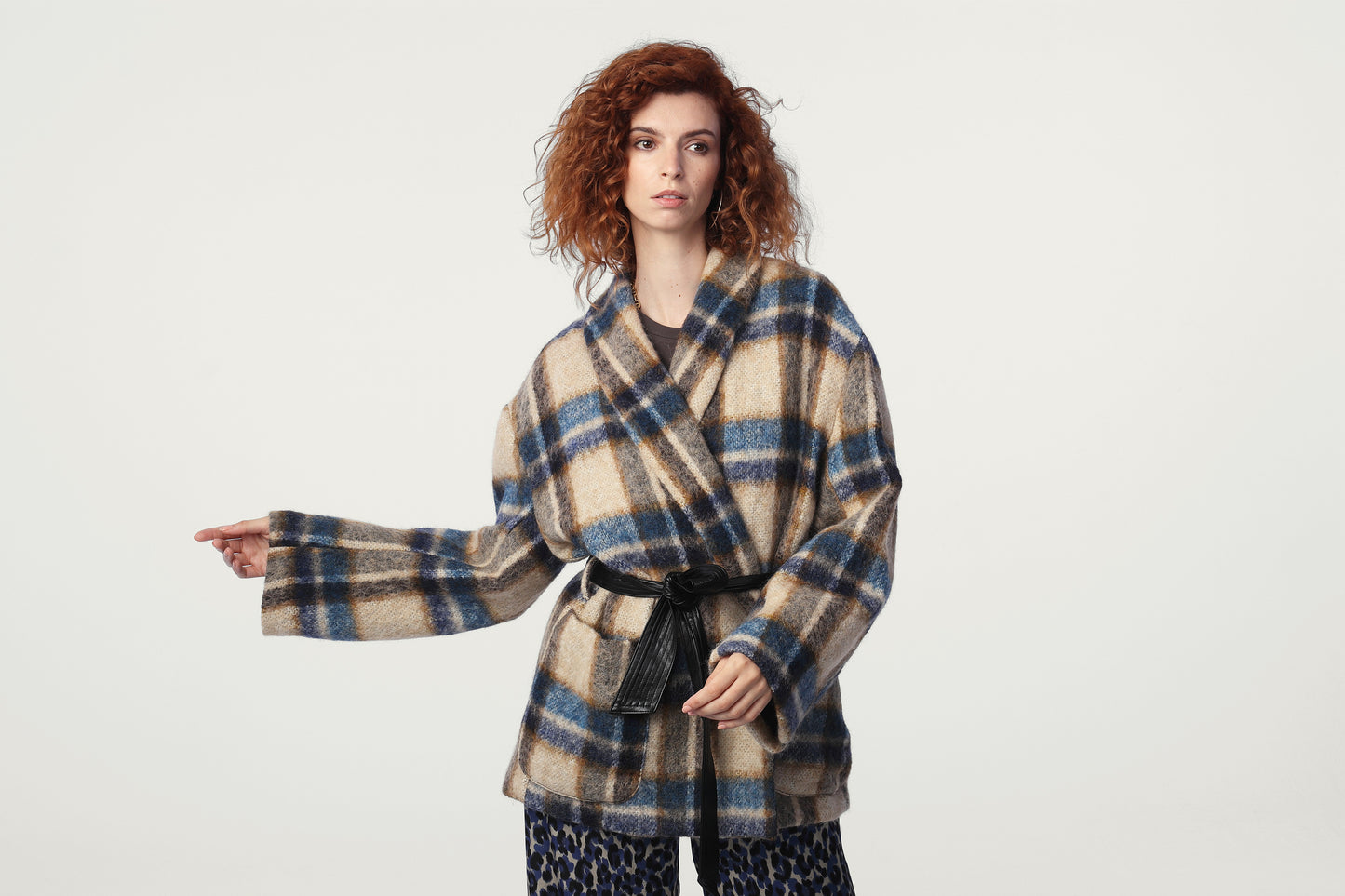 Veste à carreaux en laine de l'Ouest