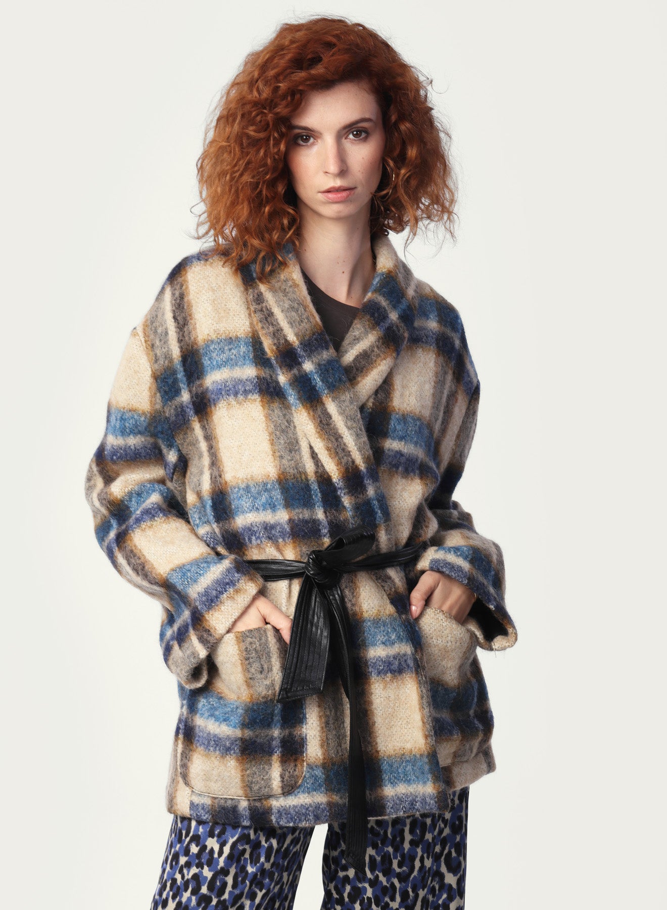 Veste à carreaux en laine de l'Ouest